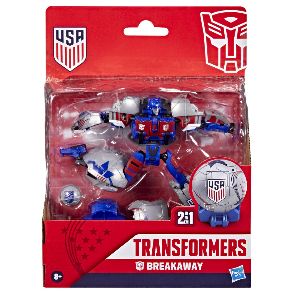 Figura Hasbro Transformers Fútbol 2 en 1 Breakaway | Robot a Balón en 33 Pasos | +8 Años