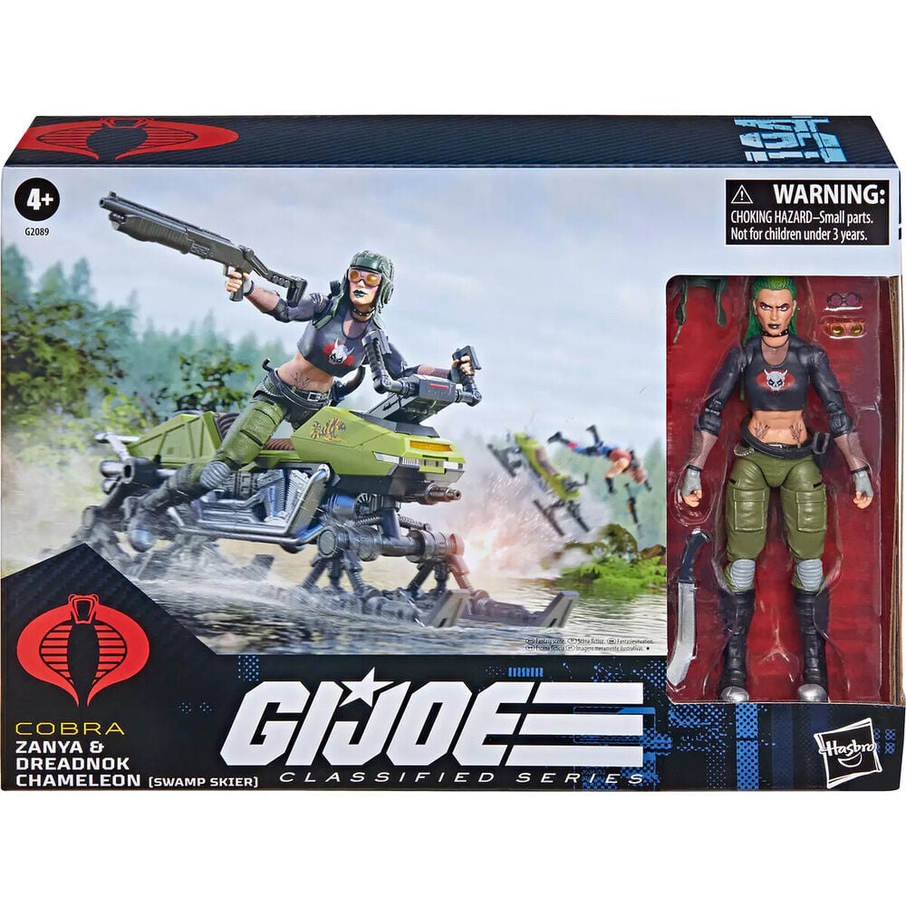 Figura Hasbro G.I. Joe Classified Series Cobra Zanya & Dreadnok Chameleon | Set Figura + Vehículo