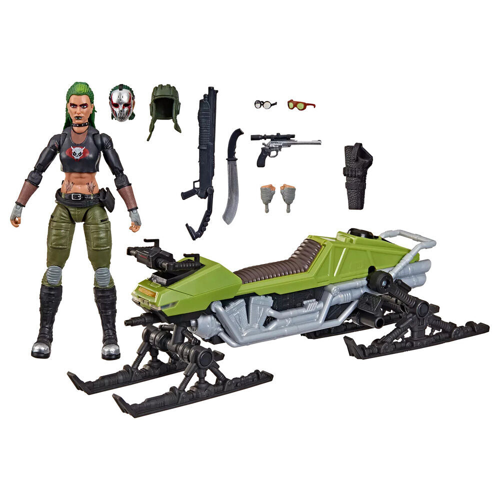 Figura Hasbro G.I. Joe Classified Series Cobra Zanya & Dreadnok Chameleon | Set Figura + Vehículo