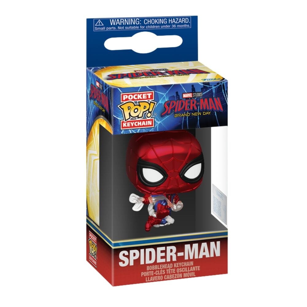 Funko Pop! Keychain Spider-Man Brand New Day Metallic Variante | Marvel | Llavero Vinilo