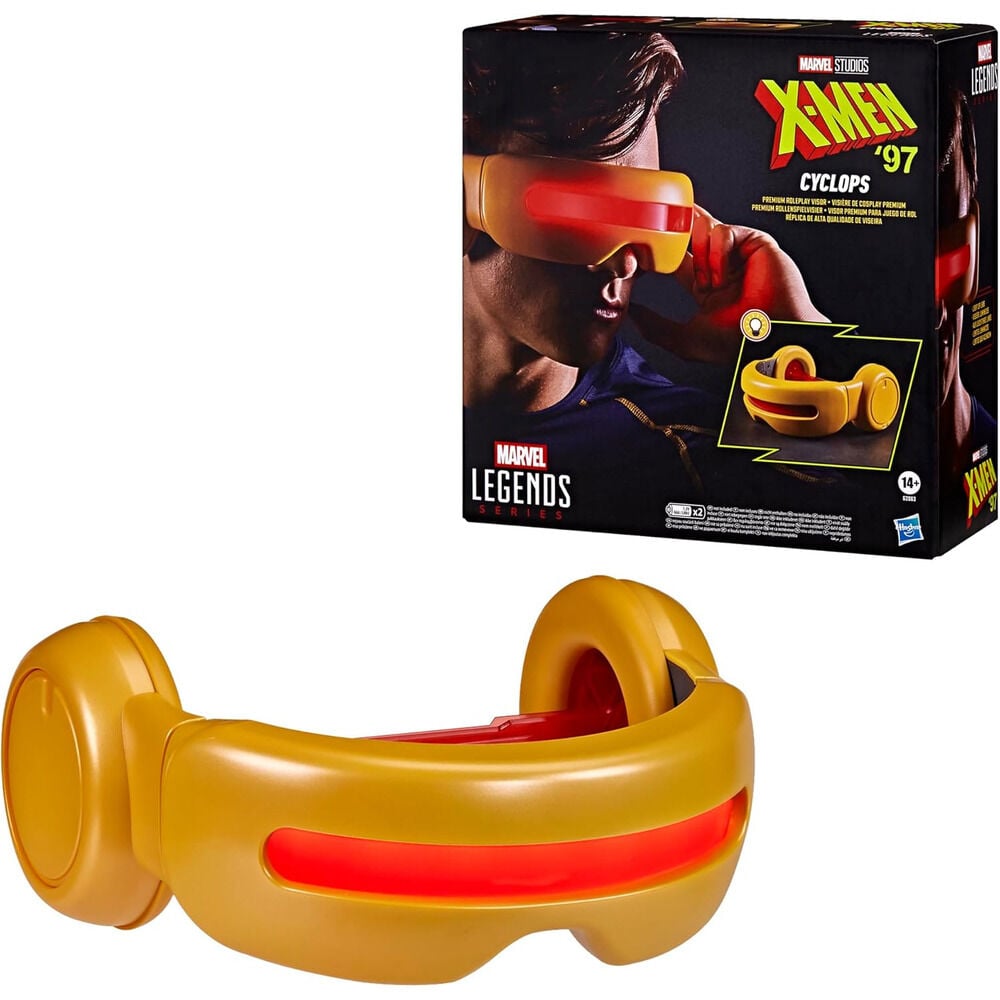 Cyclops Ruby Quartz Visor | Réplica 1:1 Marvel Legends X-Men '97 | Efectos LED | Cosplay y Colección | Hasbro