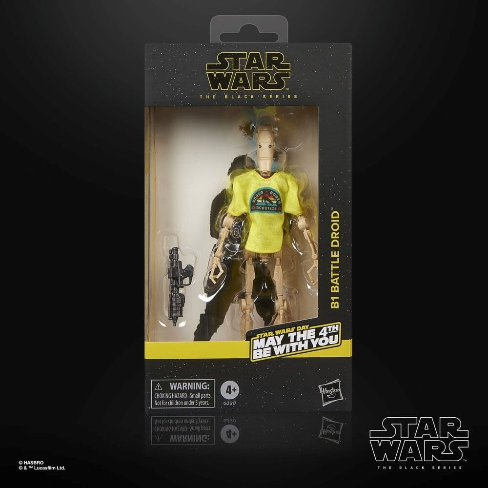 Figura Hasbro Star Wars Black Series B1 Battle Droid | May The 4th Be With You | Camiseta Incluida