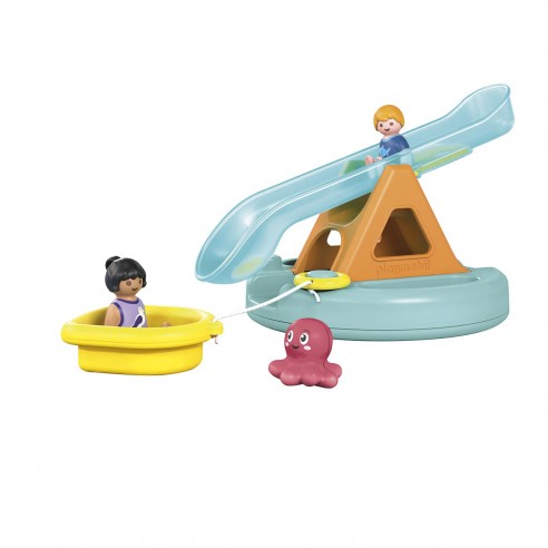 Playmobil Junior Aqua | Isla de Baño con Tobogán | 2 Figuras | Playmobil