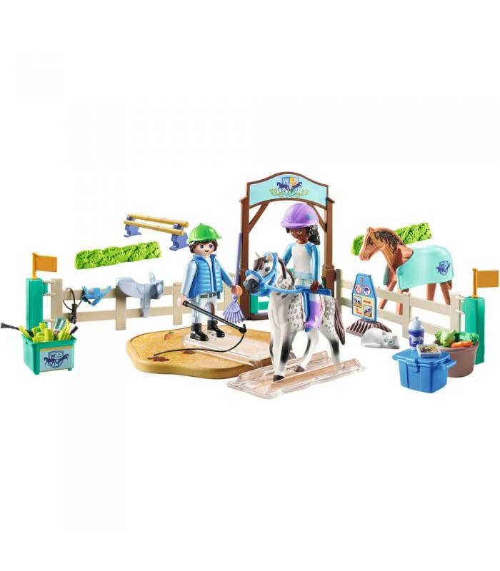 Playmobil Horses of Waterfall | Escuela Moderna de Equitación | Owen y Zoe | 2 Figuras | Playmobil