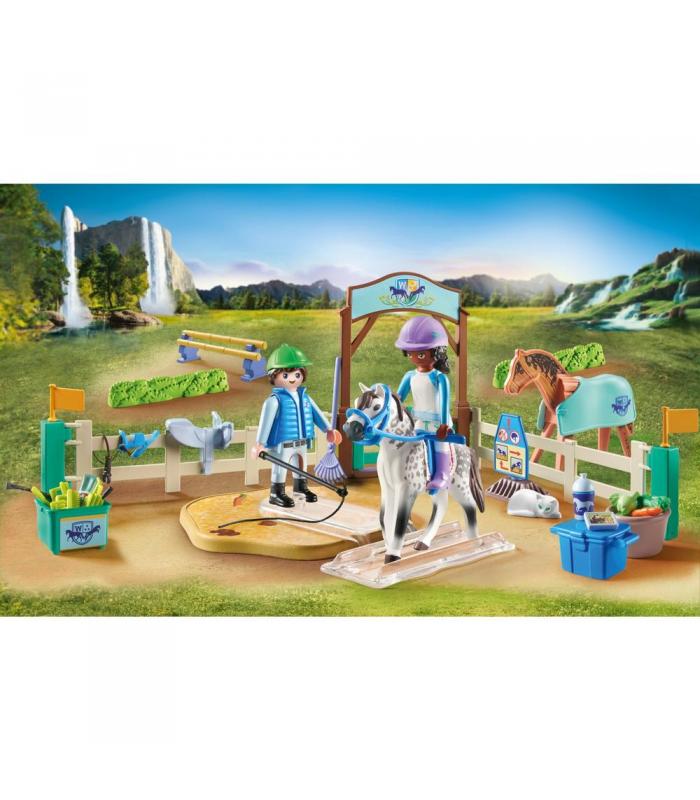 Playmobil Horses of Waterfall | Escuela Moderna de Equitación | Owen y Zoe | 2 Figuras | Playmobil