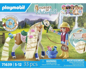 Playmobil Horses of Waterfall | Ellie con Caballo | Accesorios para la Crin | Playmobil