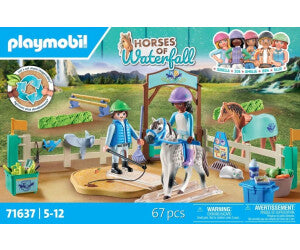 Playmobil Horses of Waterfall | Escuela Moderna de Equitación | Owen y Zoe | 2 Figuras | Playmobil