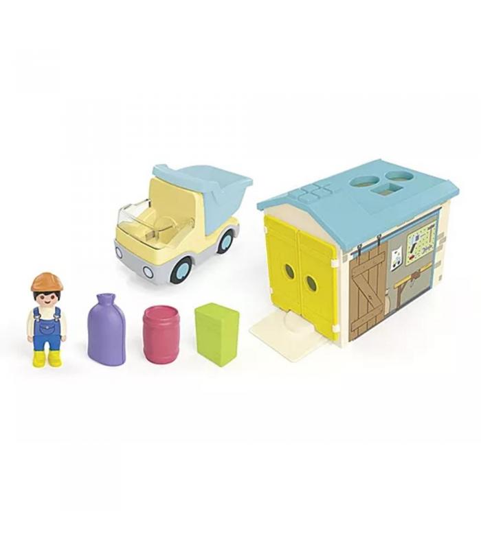 Playmobil Junior | Camión con Garaje de Clasificación | Juego de Construcción | Playmobil