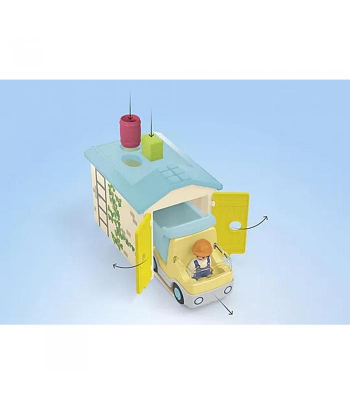 Playmobil Junior | Camión con Garaje de Clasificación | Juego de Construcción | Playmobil