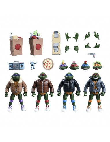 Figura NECA | Punk Turtles Pack 4 | TMNT Serie Animada Scale Action | 18 cm | Coleccionista