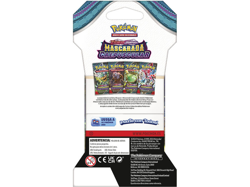 Pokémon TCG | 24 Blisters con Sobre de Mascarada crepuscular | Escarlata y Púrpura | Español