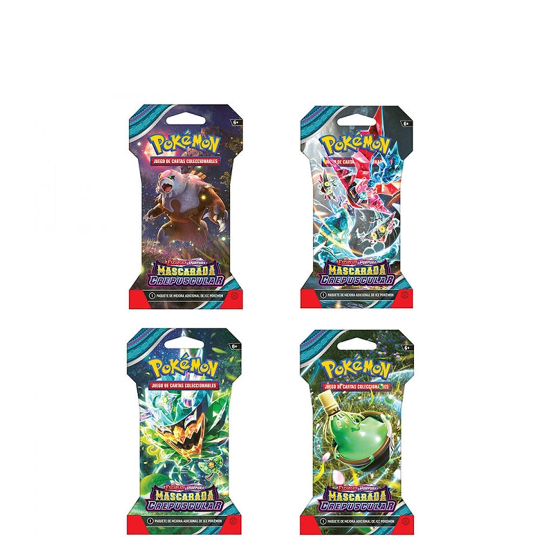 Pokémon TCG | 24 Blisters con Sobre de Mascarada crepuscular | Escarlata y Púrpura | Español
