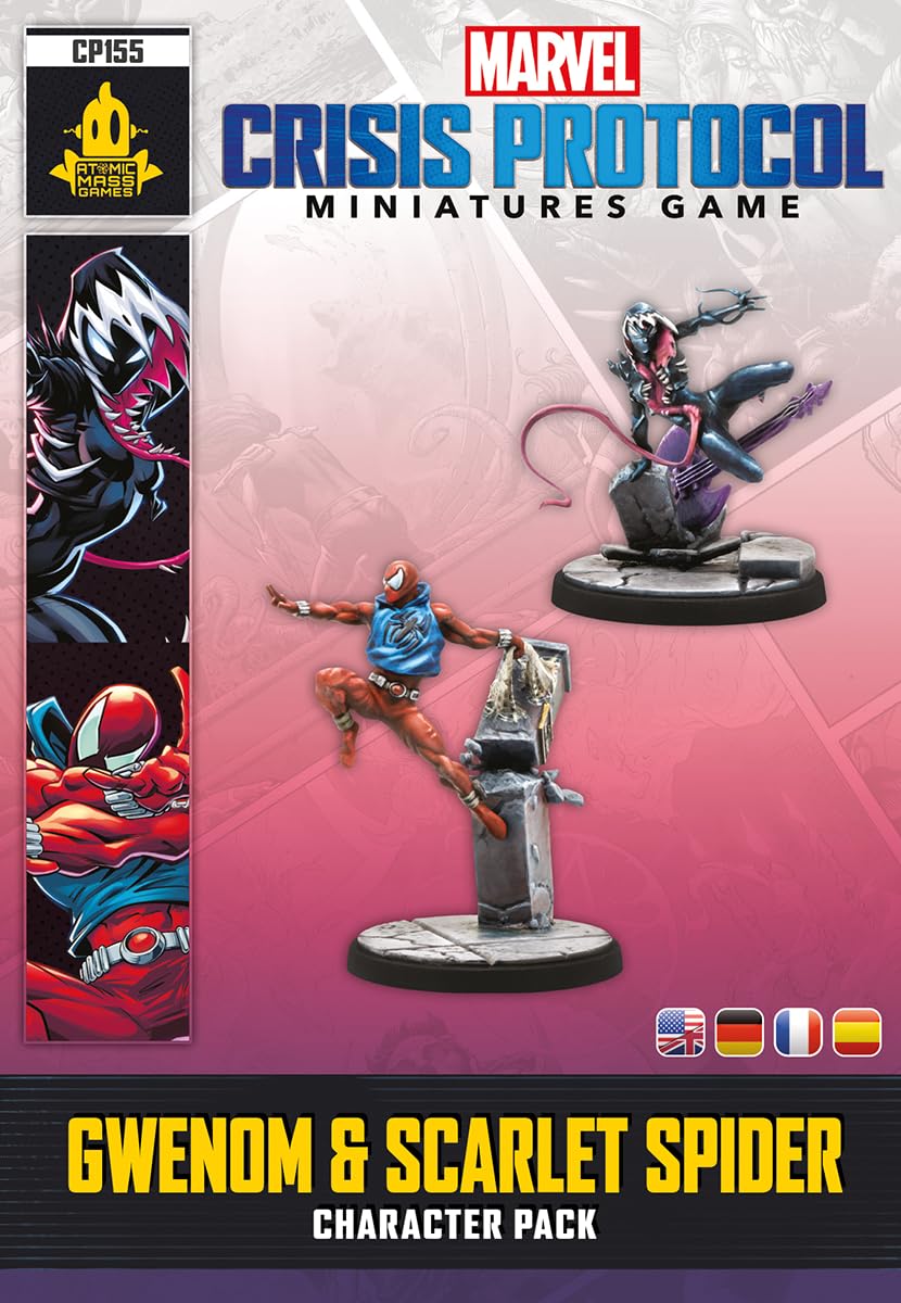 Marvel Crisis Protocol: Gwenom & Scarlet Spider | Expansión de Miniaturas | 2 Jugadores | +14 Años | Atomic Mass Games