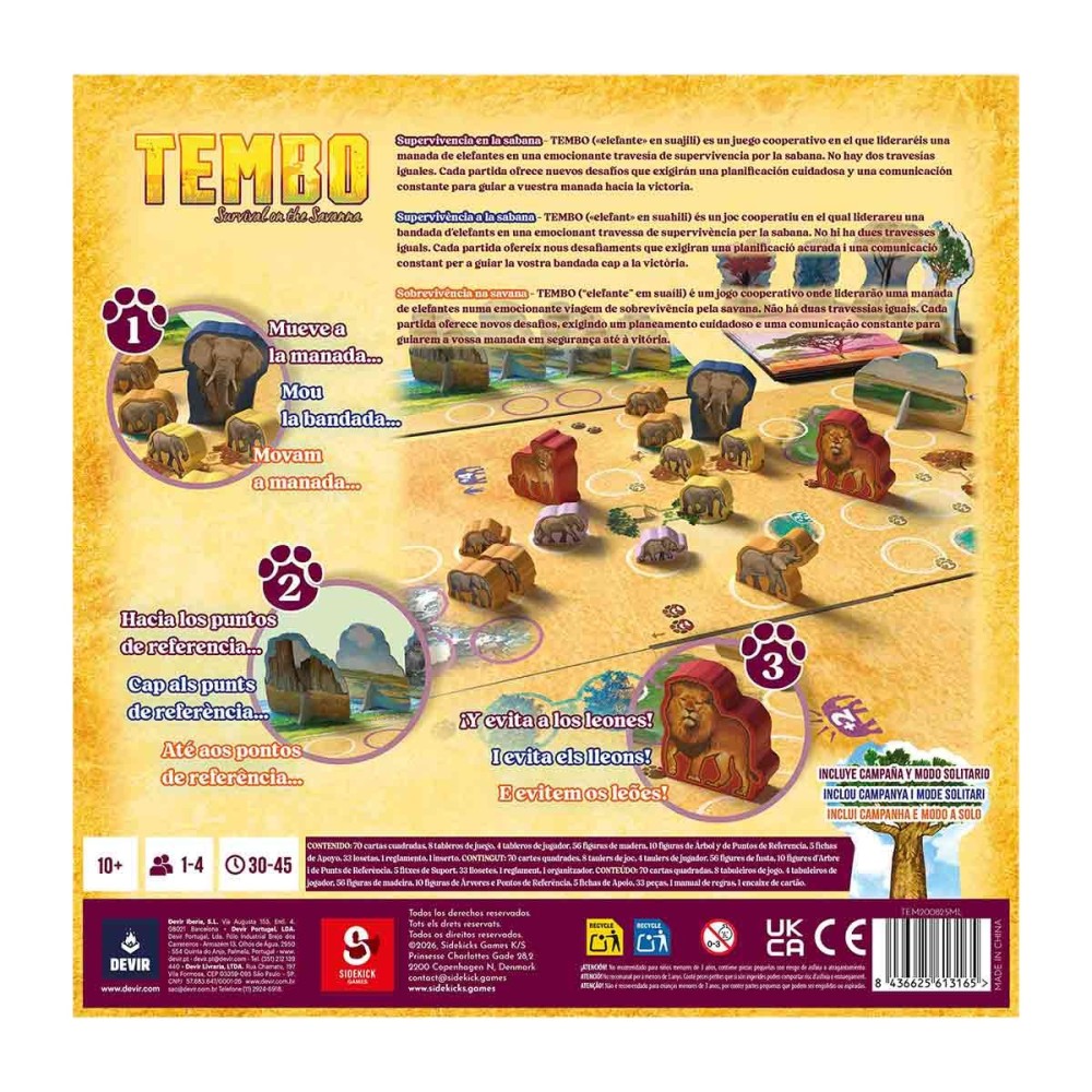 Tembo | Juego de Mesa Cooperativo | 1-4 Jugadores | Devir