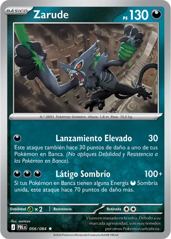 Pokémon TCG | Blíster 2 Sobres + Carta Promo Zarude + Moneda Snorlax | Español