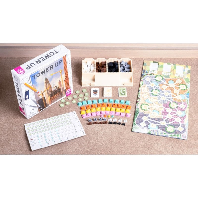 Tower Up | Juego de Mesa de Estrategia Urbana | 2-4 Jugadores | +8 Años | Tranjis Games